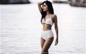 Priya Banerjee, looks sultry and sizzling in white bikini